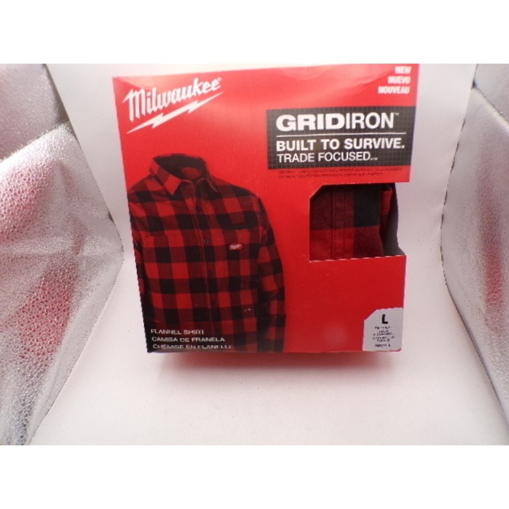 Milwaukee Gridiron Flannel‎ Shirt Mens Large Red Black Buffalo Check M551R NEW